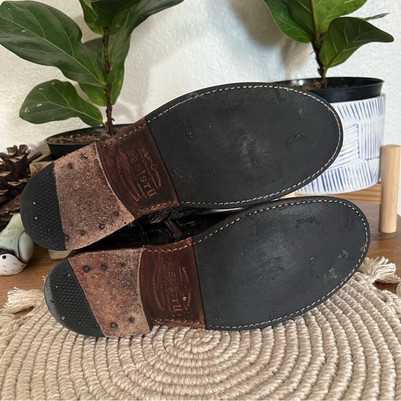 Bed Stu BECCA BLACK LUX Leather Moto Boots Size 7 - Picture 12 of 16